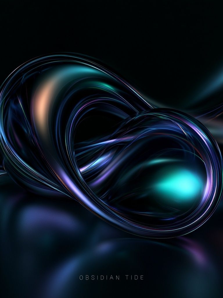 Obsidian Tide Abstract Poster. poster — abstract art