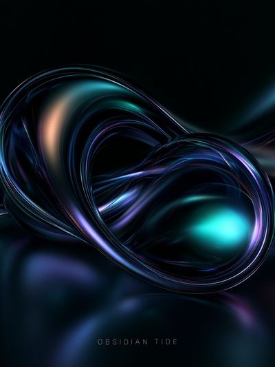Obsidian Tide Abstract Poster. poster