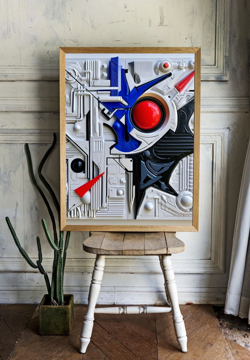 Geometric Futurist Abstract Poster. — room view 1