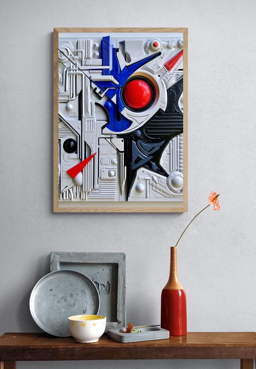 Geometric Futurist Abstract Poster. — room view 3