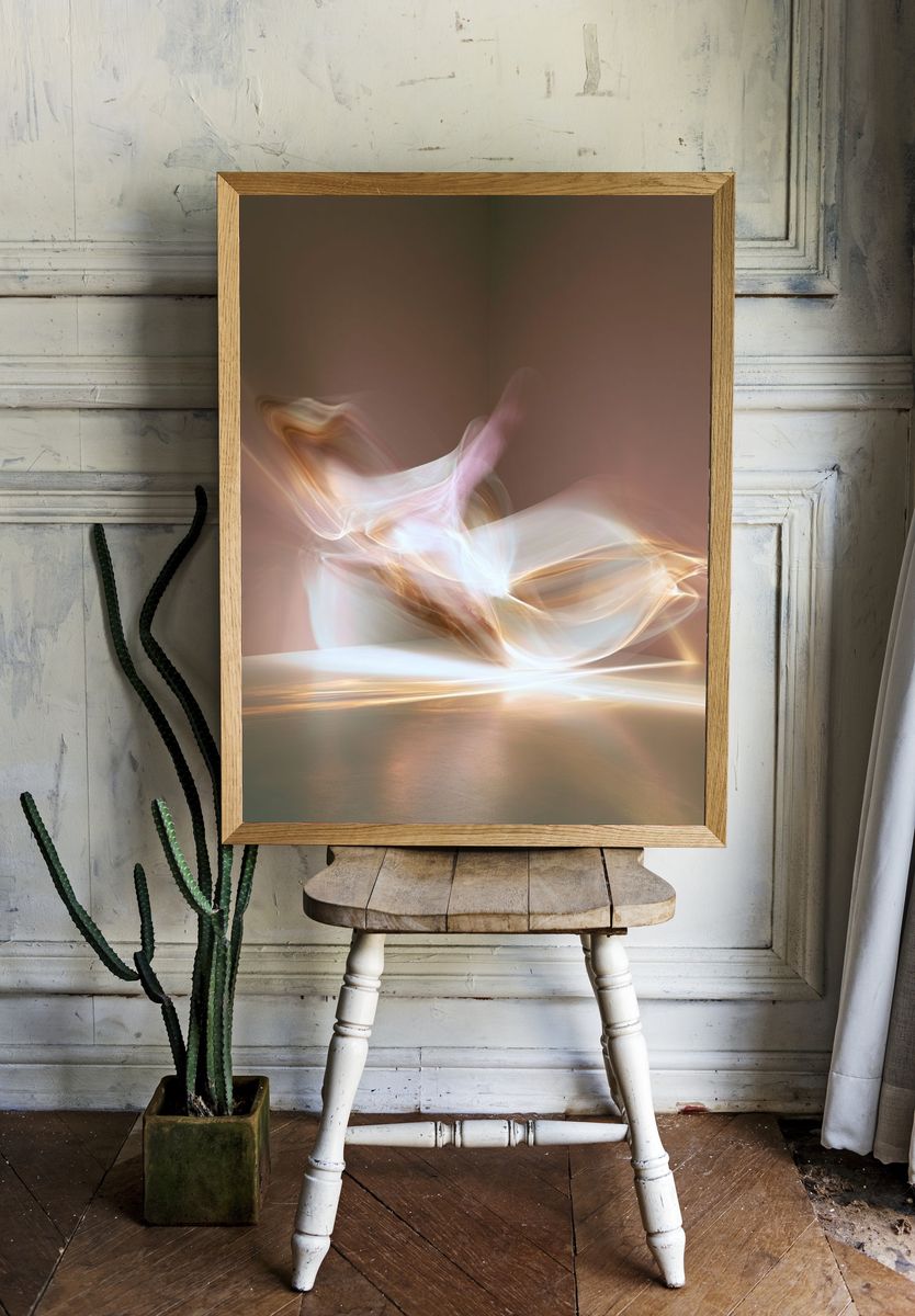 Luminous Flow Abstract Print. — room view 1