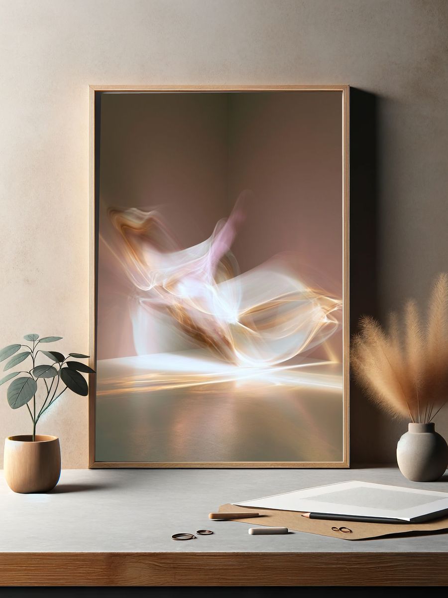Luminous Flow Abstract Print. — room view 2
