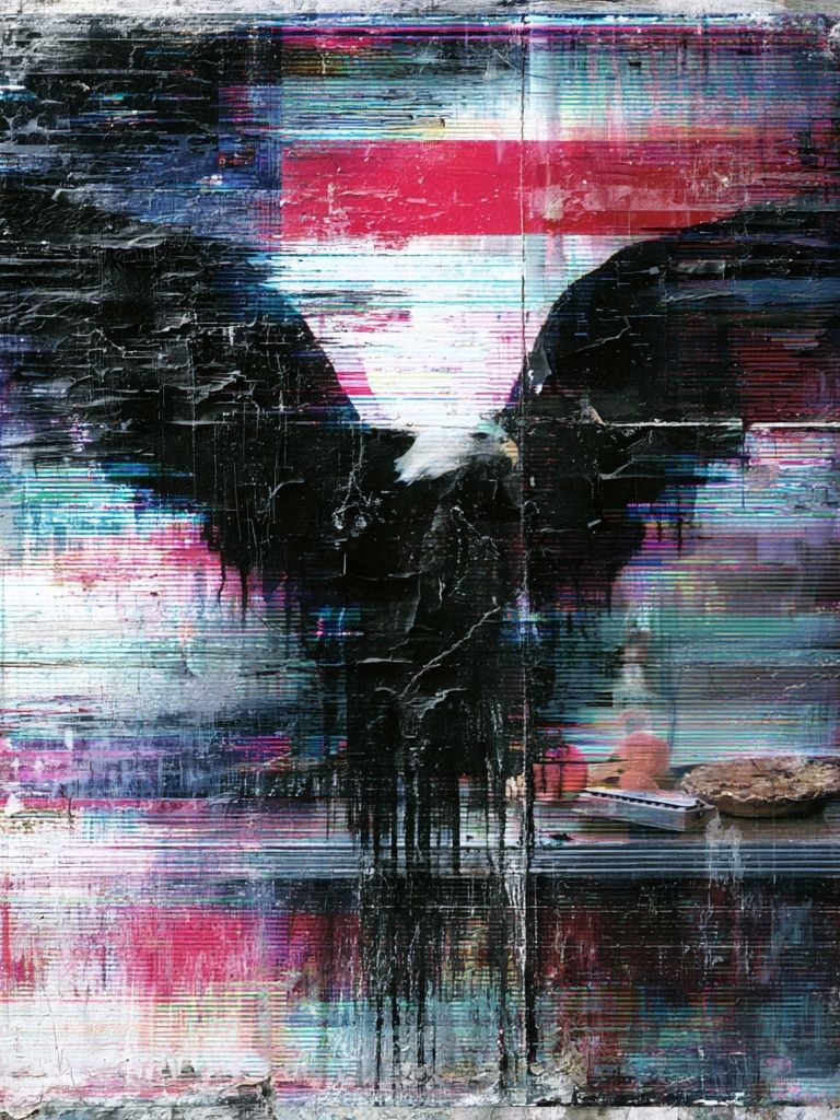 Glitch Wing Abstract Print. poster — abstract art
