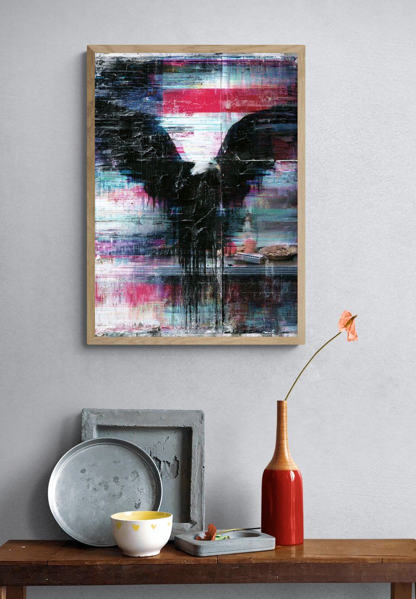 Glitch Wing Abstract Print. — room view 3