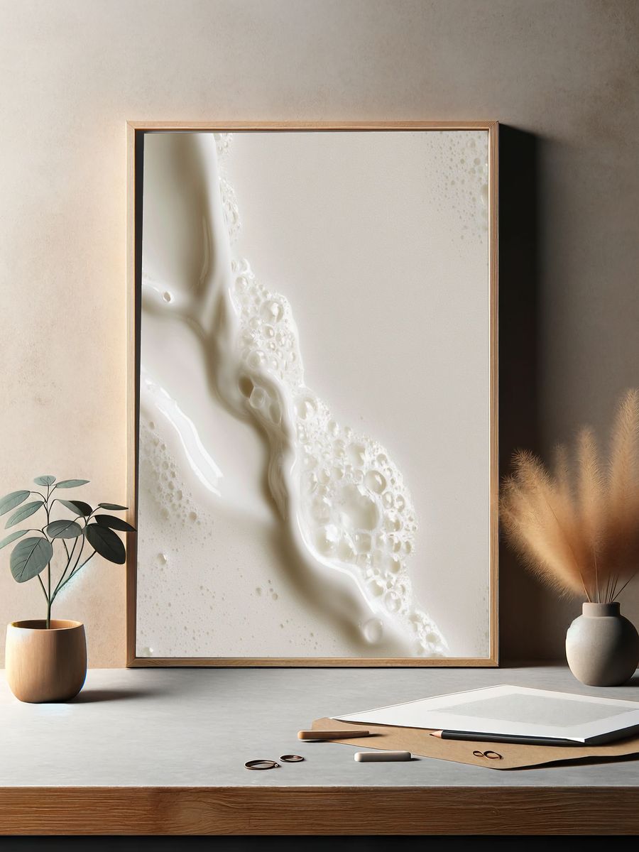 Cream Foam Abstract Print. — room view 2
