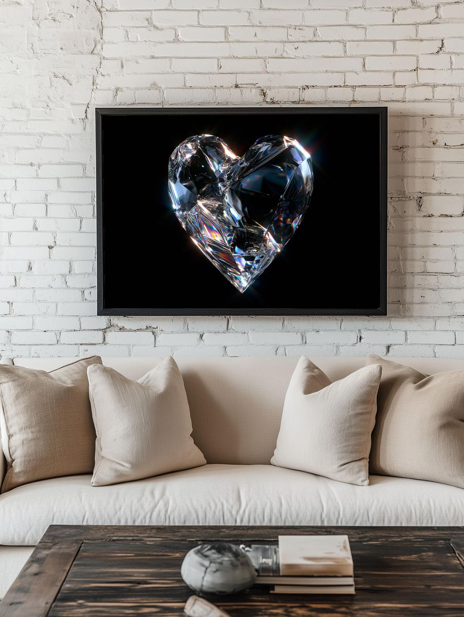 Crystal Heart Abstract Print. — room view 1