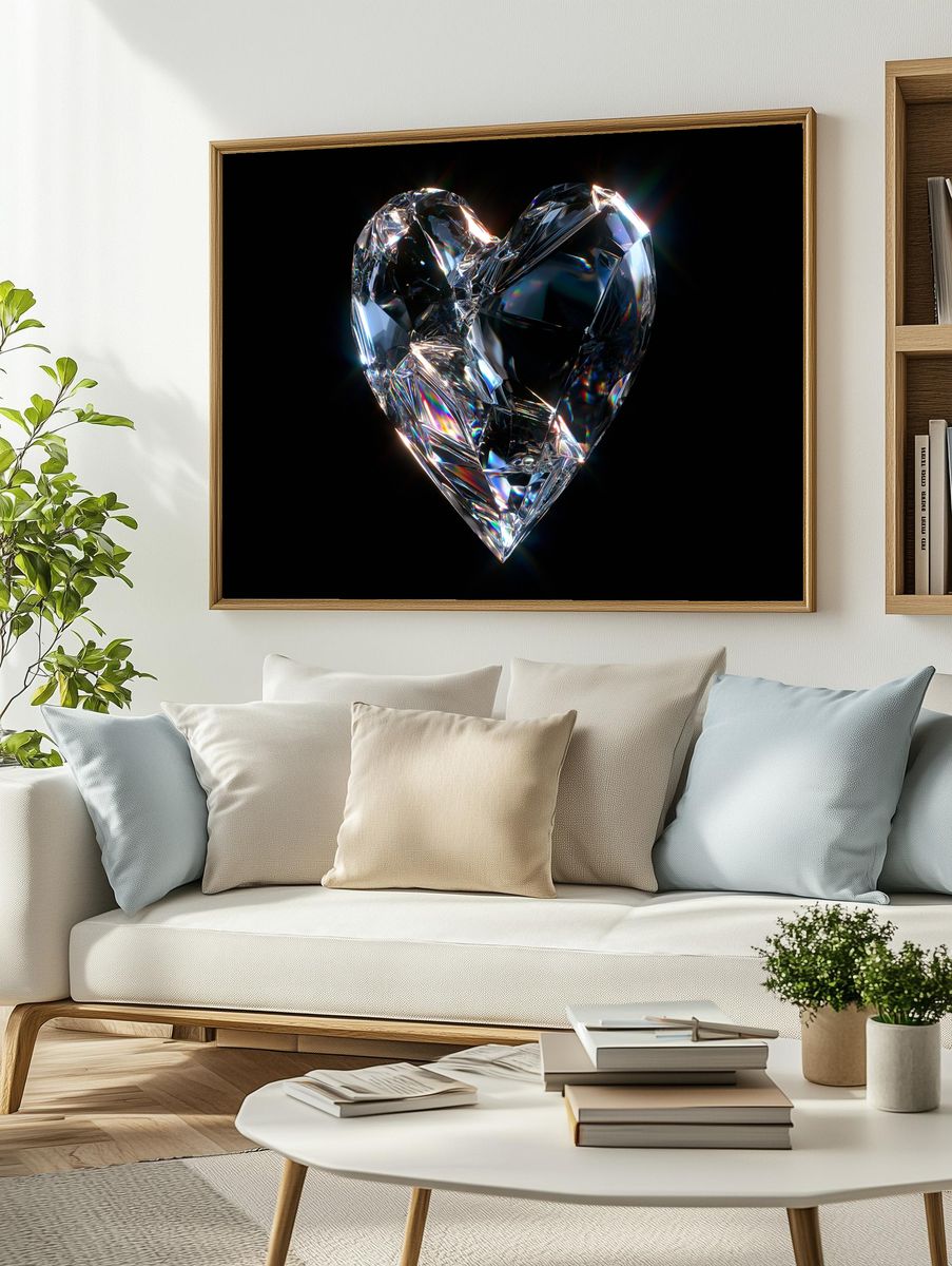 Crystal Heart Abstract Print. — room view 2