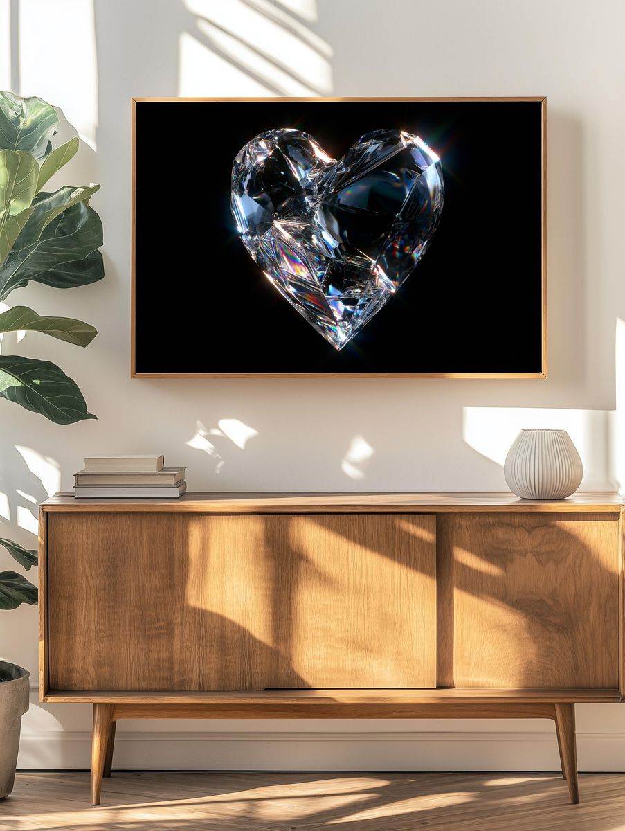 Crystal Heart Abstract Print. — room view 3