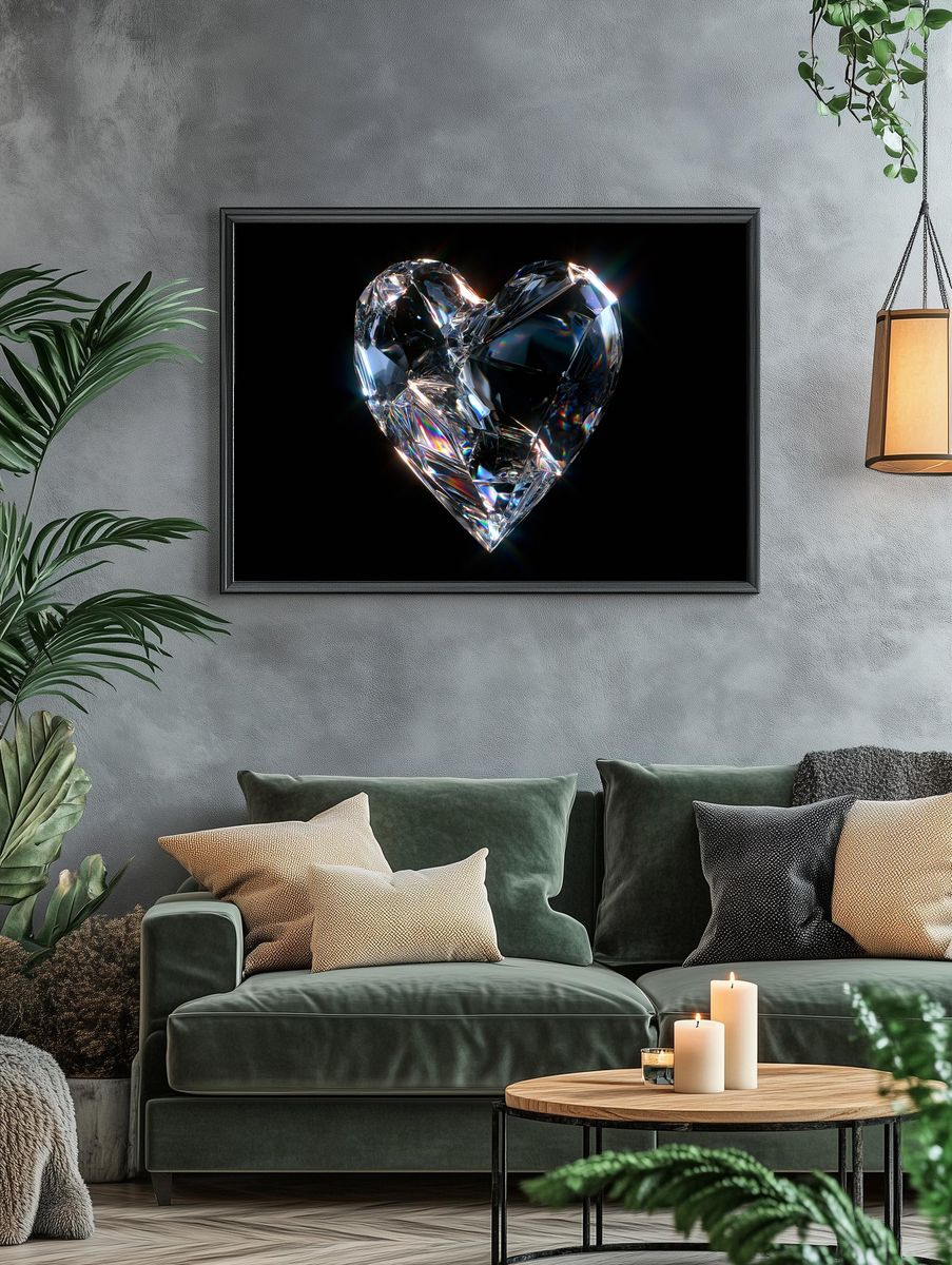 Crystal Heart Abstract Print. — room view 4