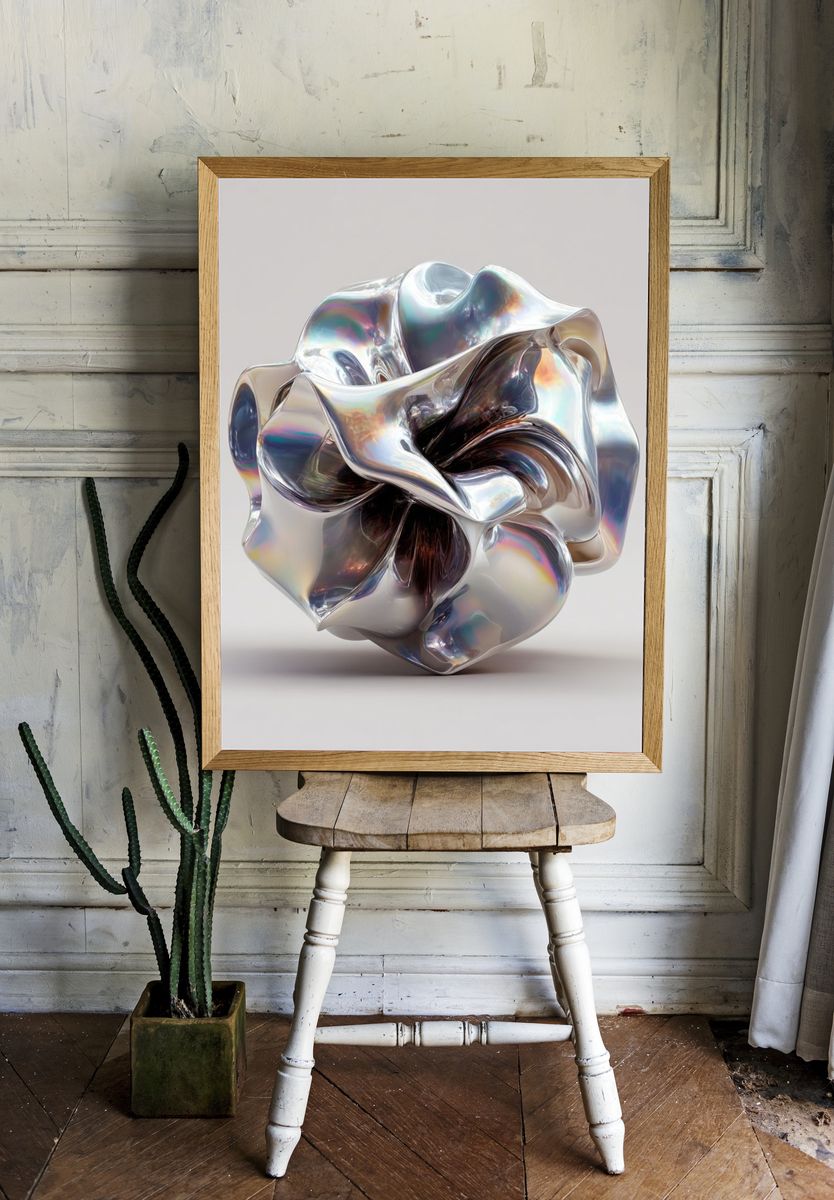 Iridescent Abstract Sculpture Poster room preview