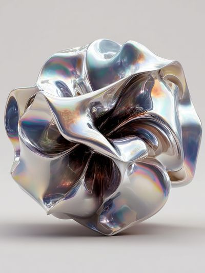 Iridescent Abstract Sculpture Poster.