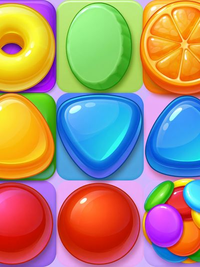 Colorful Candy Shapes Abstract Poster. poster