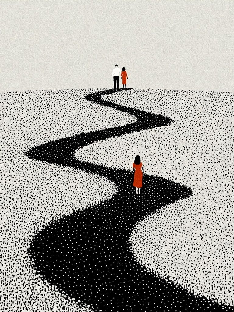 Winding Path Minimalist Print. poster — abstract art