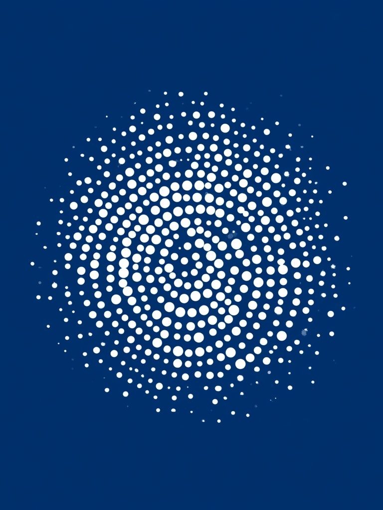 Blue Dot Spiral Abstract Poster. poster detail