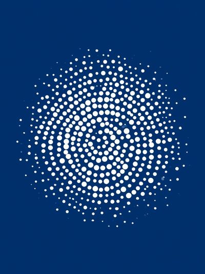 Blue Dot Spiral Abstract Poster. poster