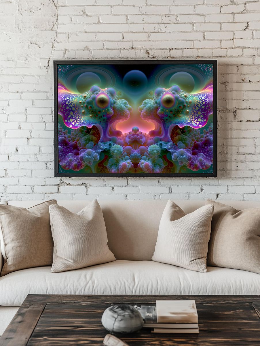 Cosmic Fractal Bloom Poster. room preview