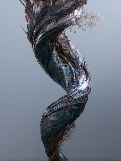 Twisted Metallic Form Abstract Poster. poster print