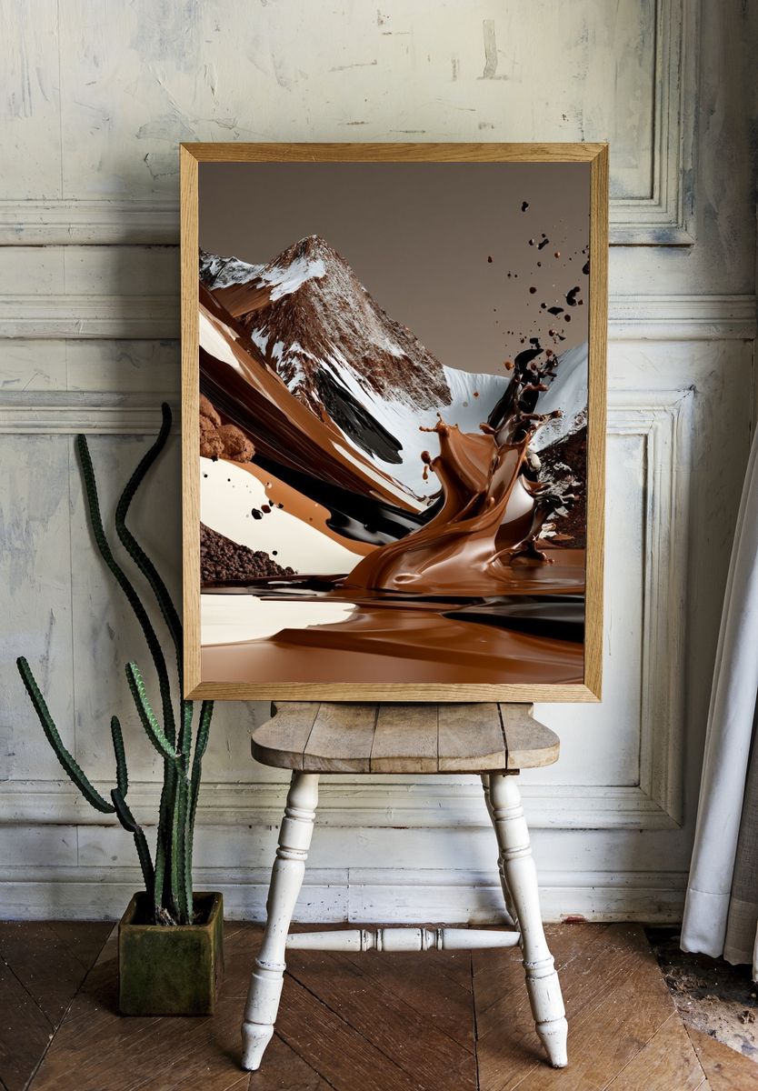 Chocolate Mountain Abstract Print. — room view 1