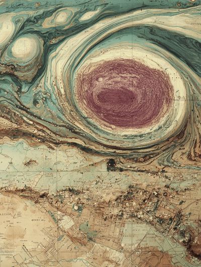 Jupiter Storm Vintage Print. poster print
