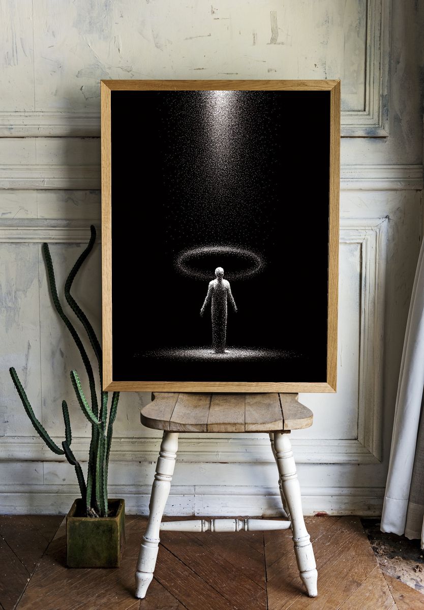 Cosmic Figure Abstract Print room preview