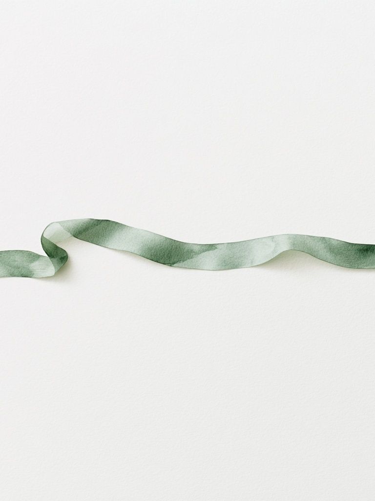 Sage Ribbon Watercolor Print. poster — abstract art