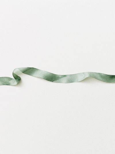 Sage Ribbon Watercolor Print. poster