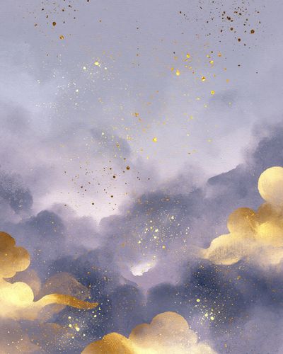 Golden Cloudscape Abstract Print. poster