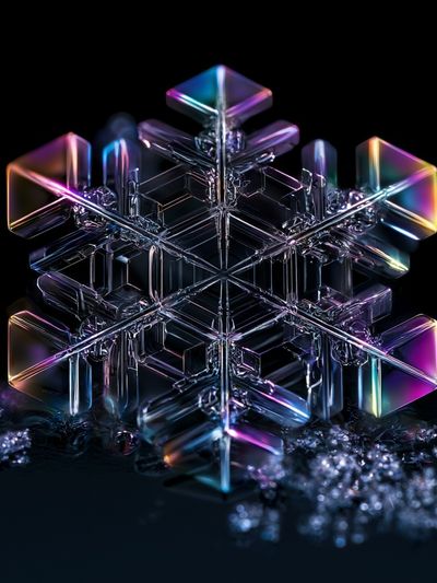 Prismatic Crystal Snowflake Poster. poster print