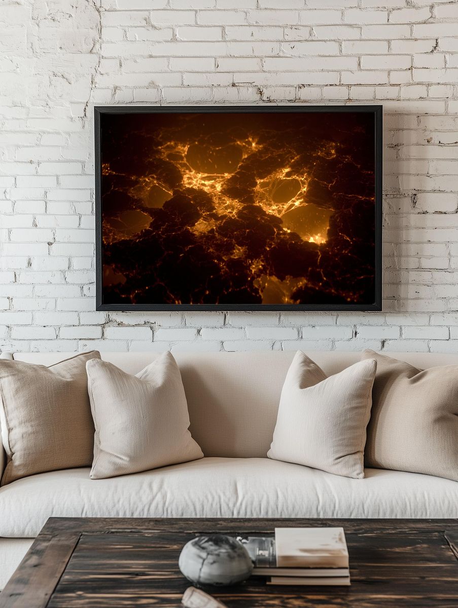 Molten Lava Glow Abstract Poster. — room view 1
