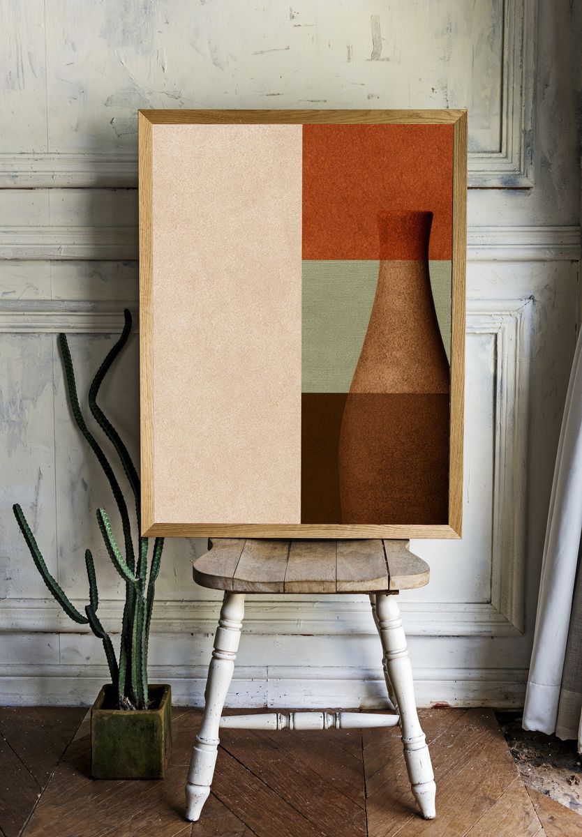 Abstract Vase Still Life Print. — room view 1
