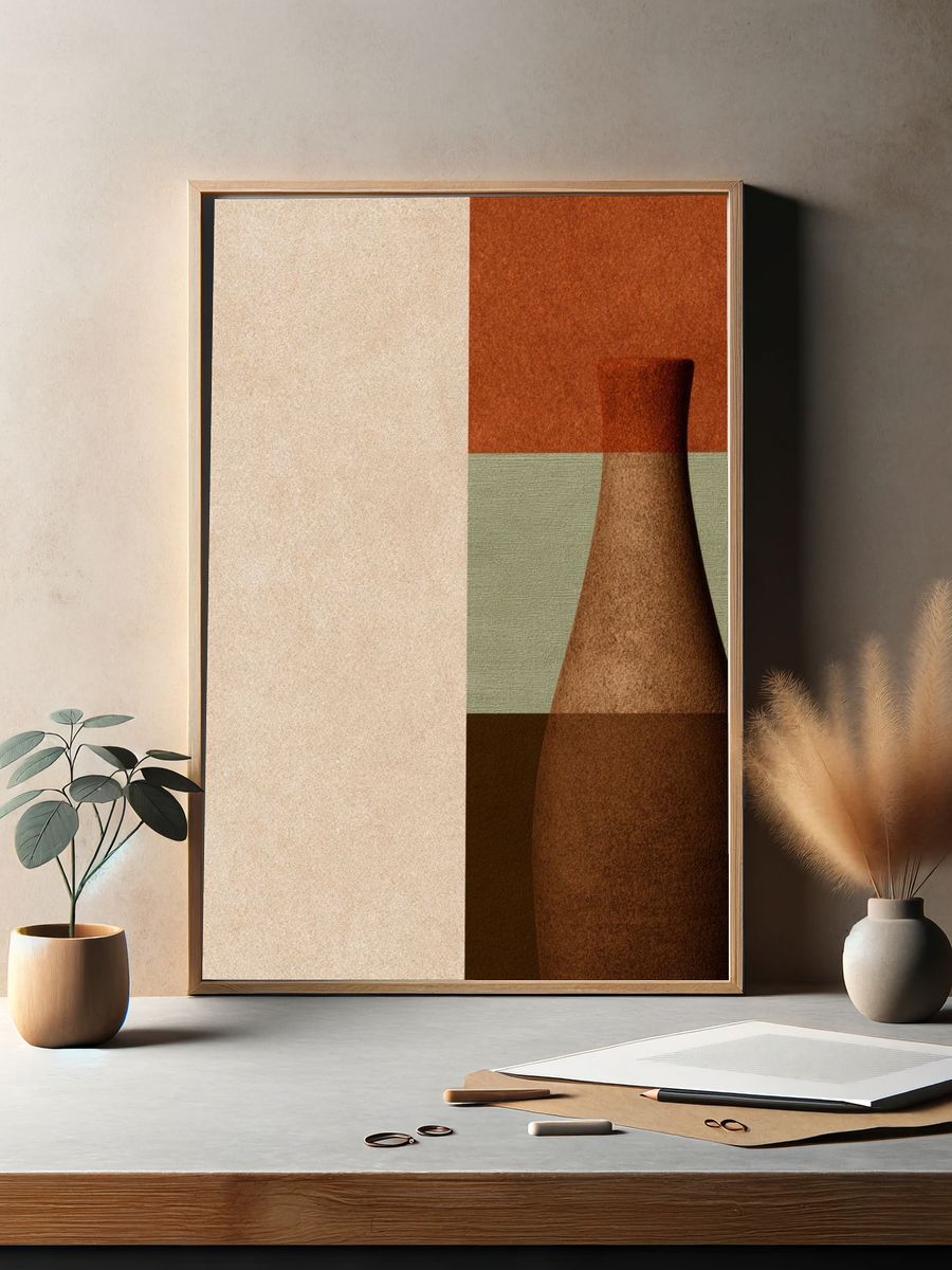 Abstract Vase Still Life Print. — room view 2