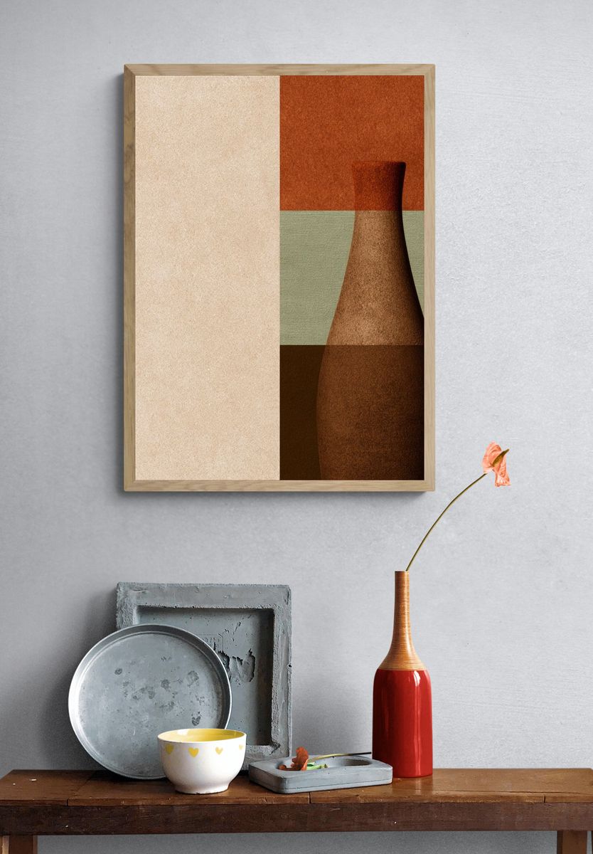 Abstract Vase Still Life Print. — room view 3