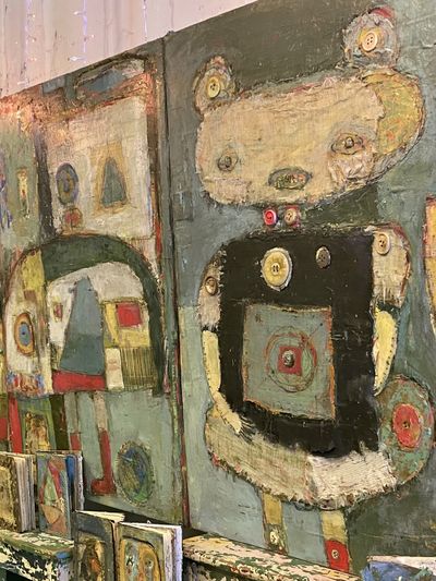 Textured Abstract Faces Poster.