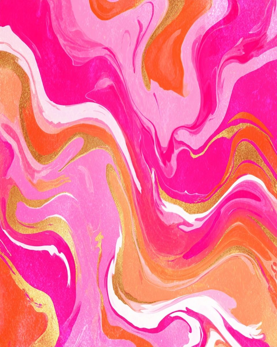Pink Marble Swirl Abstract Poster. poster detail