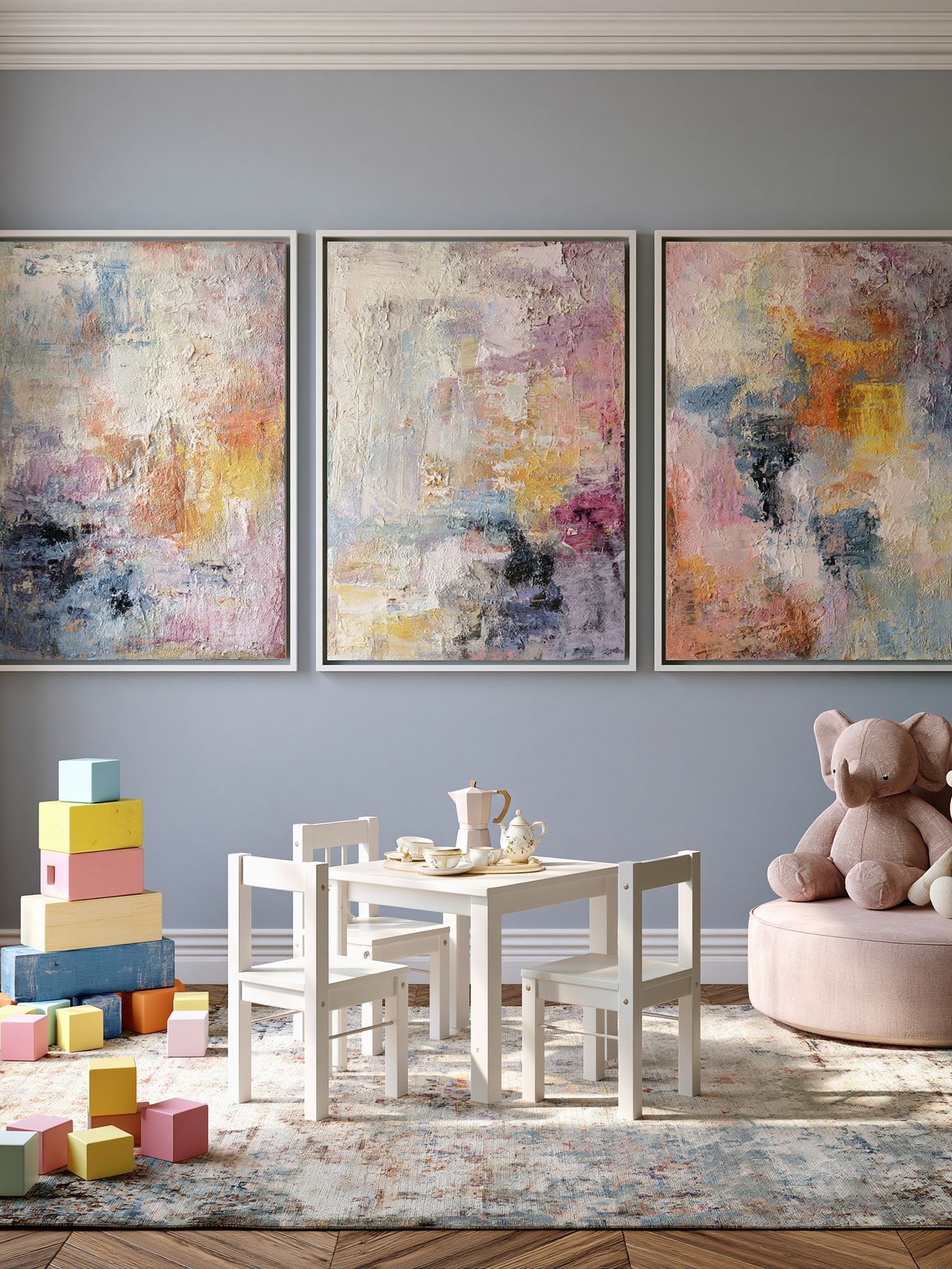 Pastel Textured Abstract Poster. poster detail