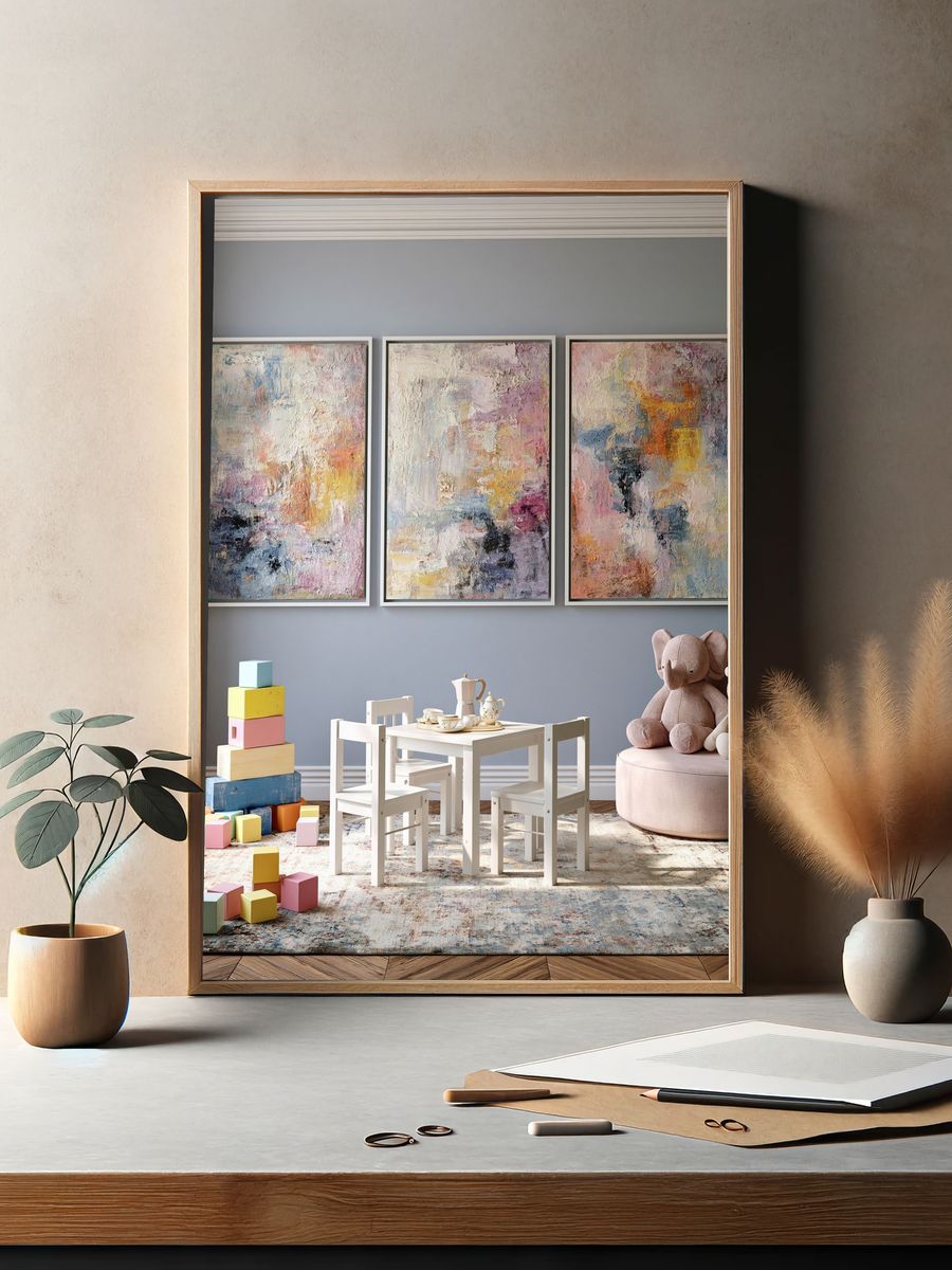 Pastel Textured Abstract Poster. — room view 2