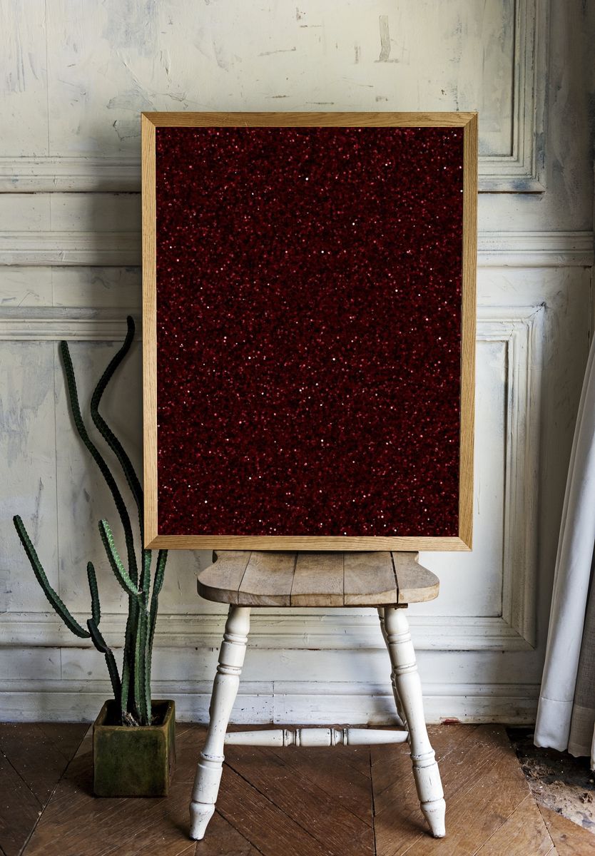 Crimson Glitter Texture Print. — room view 1
