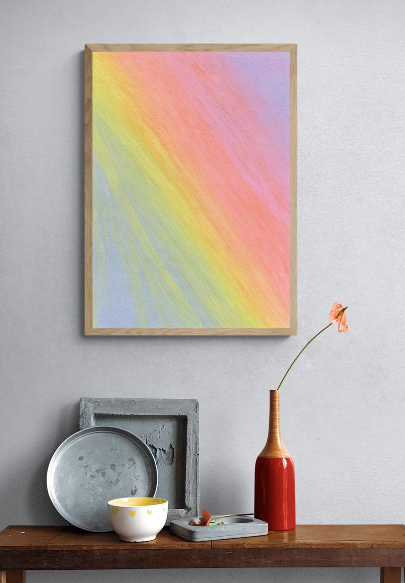 Pastel Rainbow Gradient Abstract Poster. — room view 3