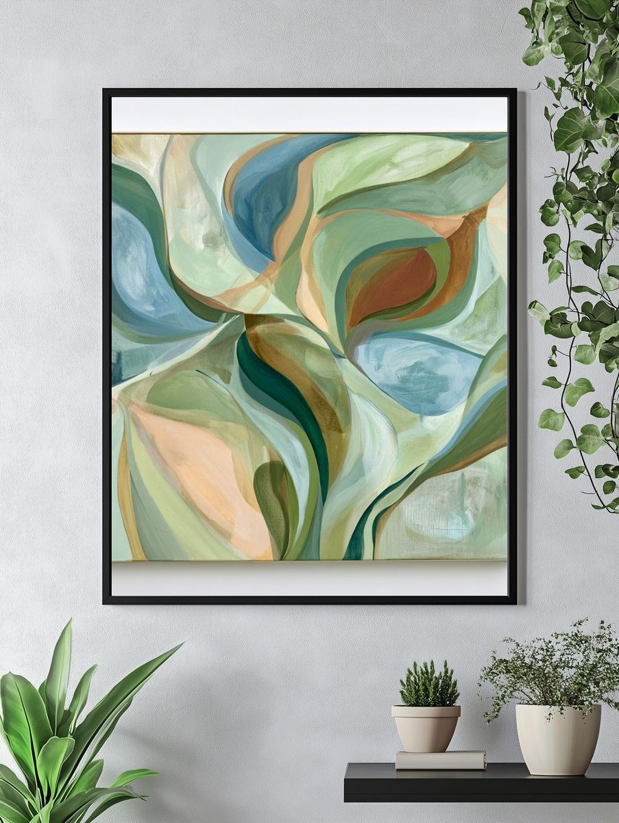 Soft Botanical Abstraction Poster. — room view 4
