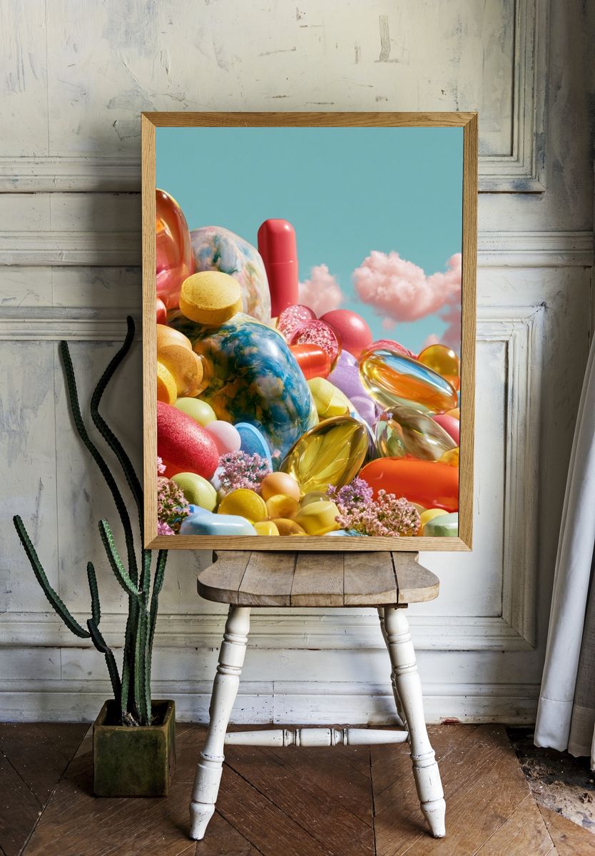 Candy Cloudscape Abstract Poster. — room view 1