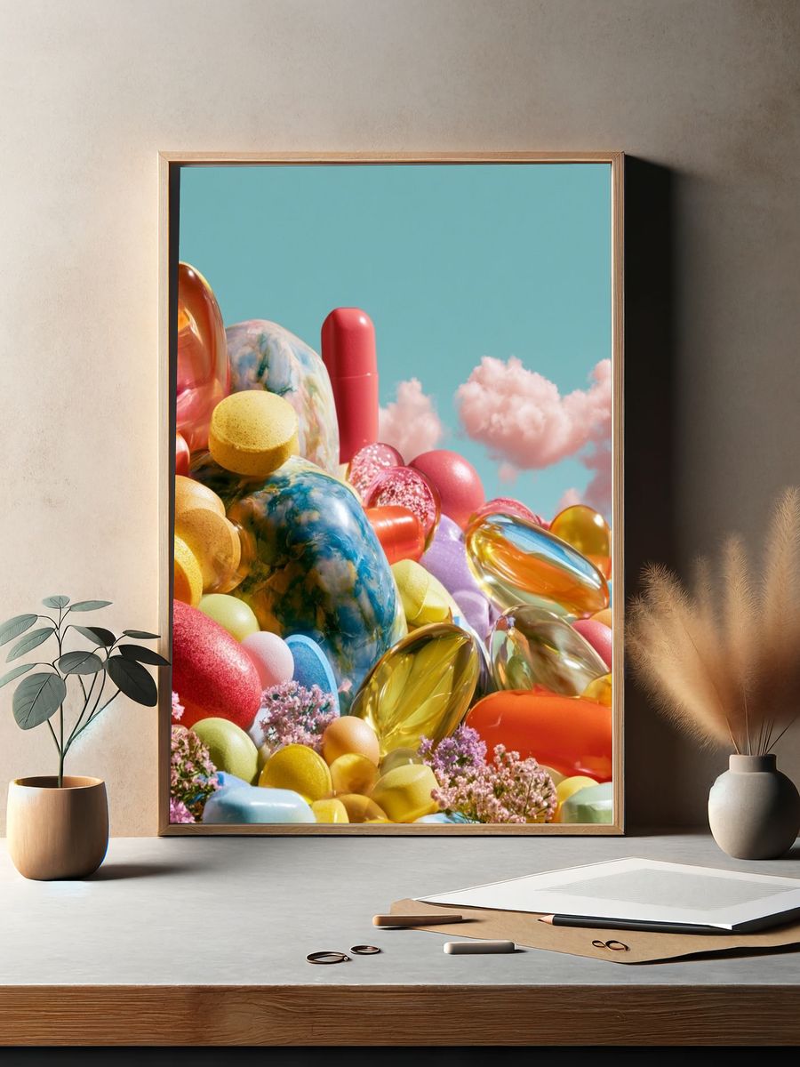 Candy Cloudscape Abstract Poster. — room view 2