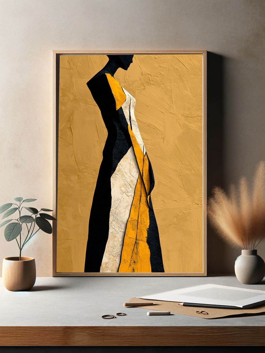 Abstract Figure Silhouette Poster. — room view 2