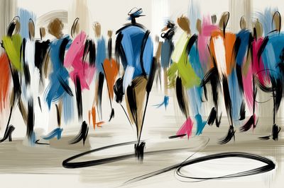 Abstract Crowd Brushstroke Poster. poster