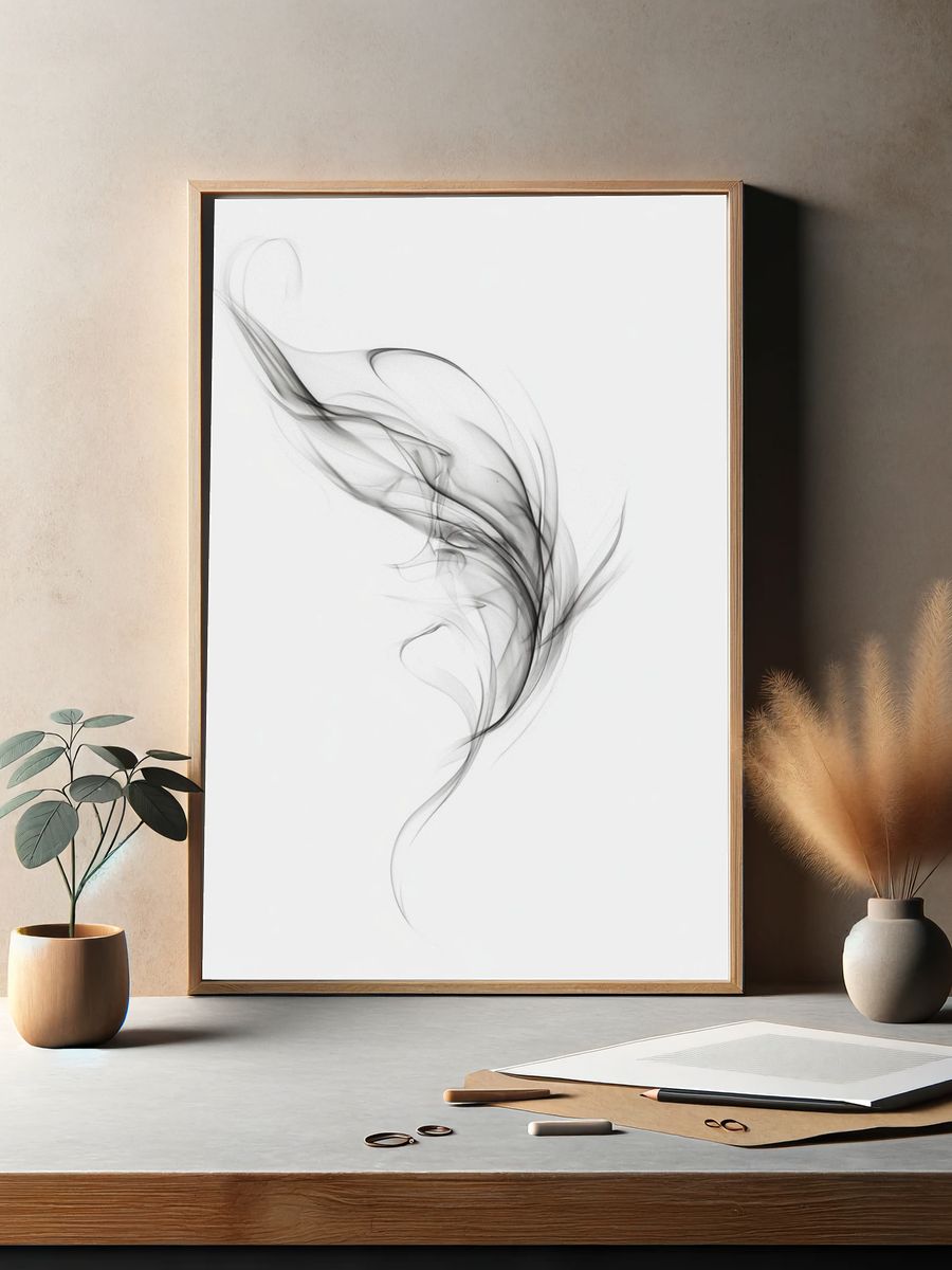Smoke Flow Abstract Print. — room view 2