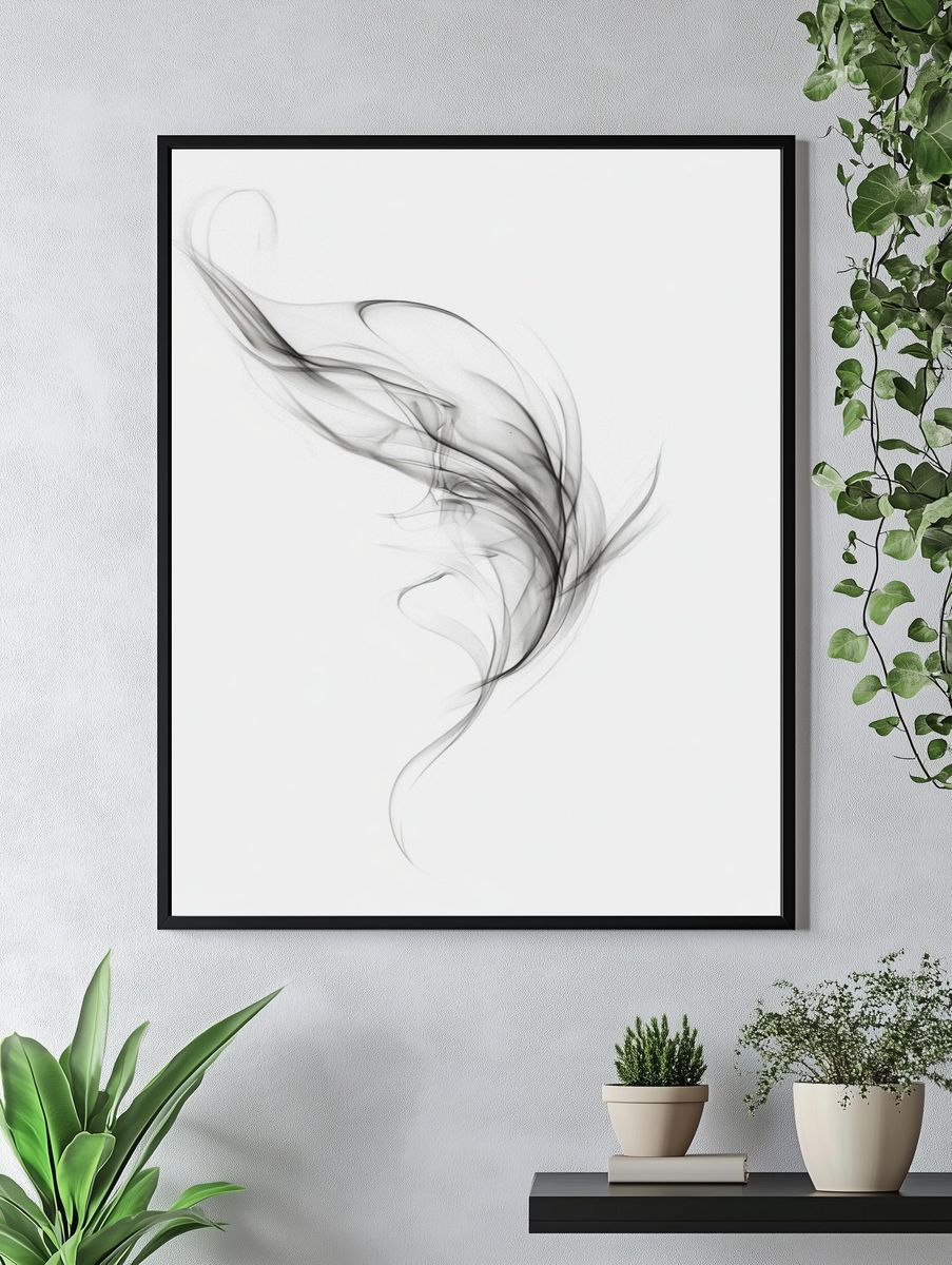 Smoke Flow Abstract Print. — room view 4