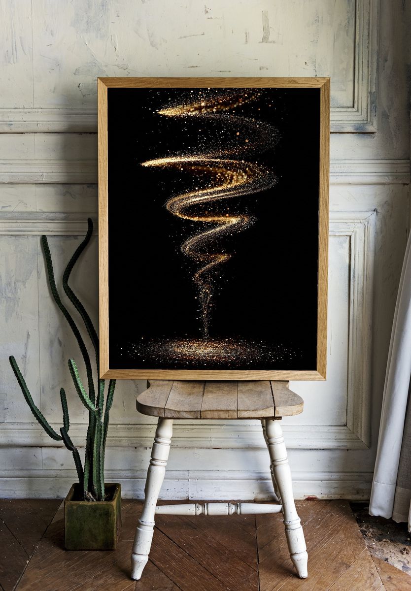Golden Spiral Abstract Poster. — room view 1