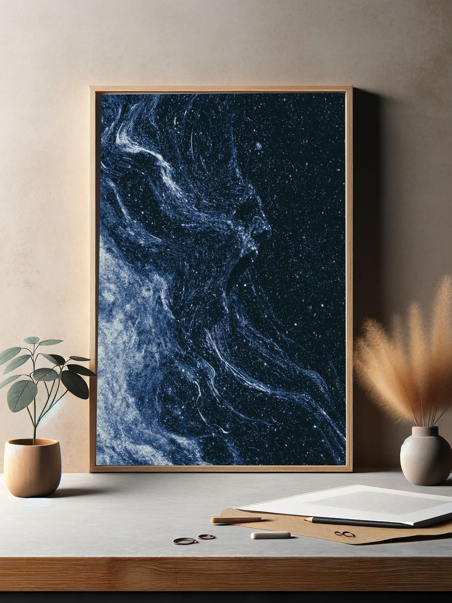 Celestial Nebula Abstract Print. — room view 2