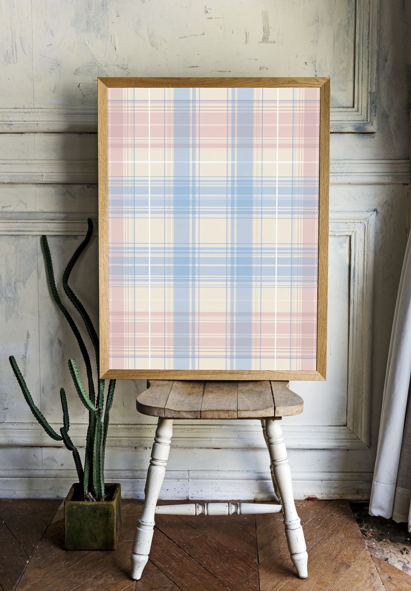 Pastel Plaid Abstract Poster. room preview