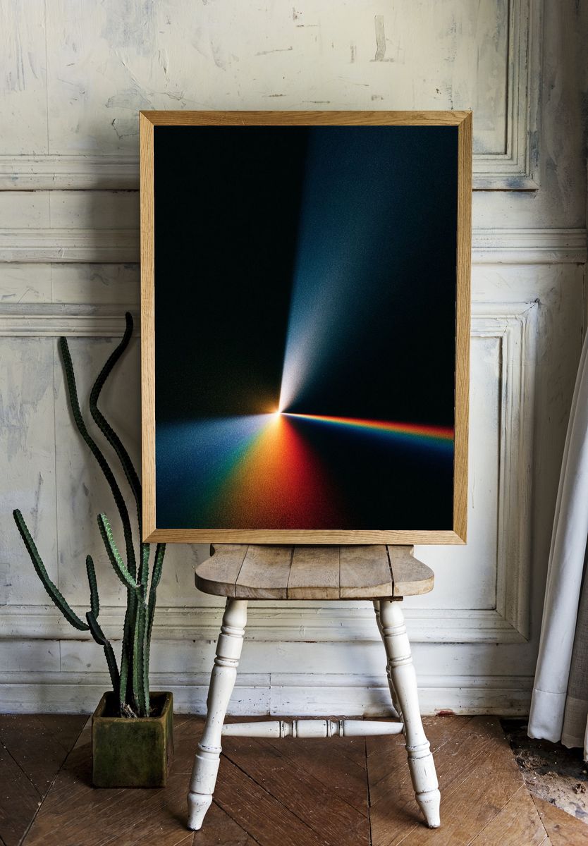 Prismatic Light Beam Abstract Poster. — room view 1