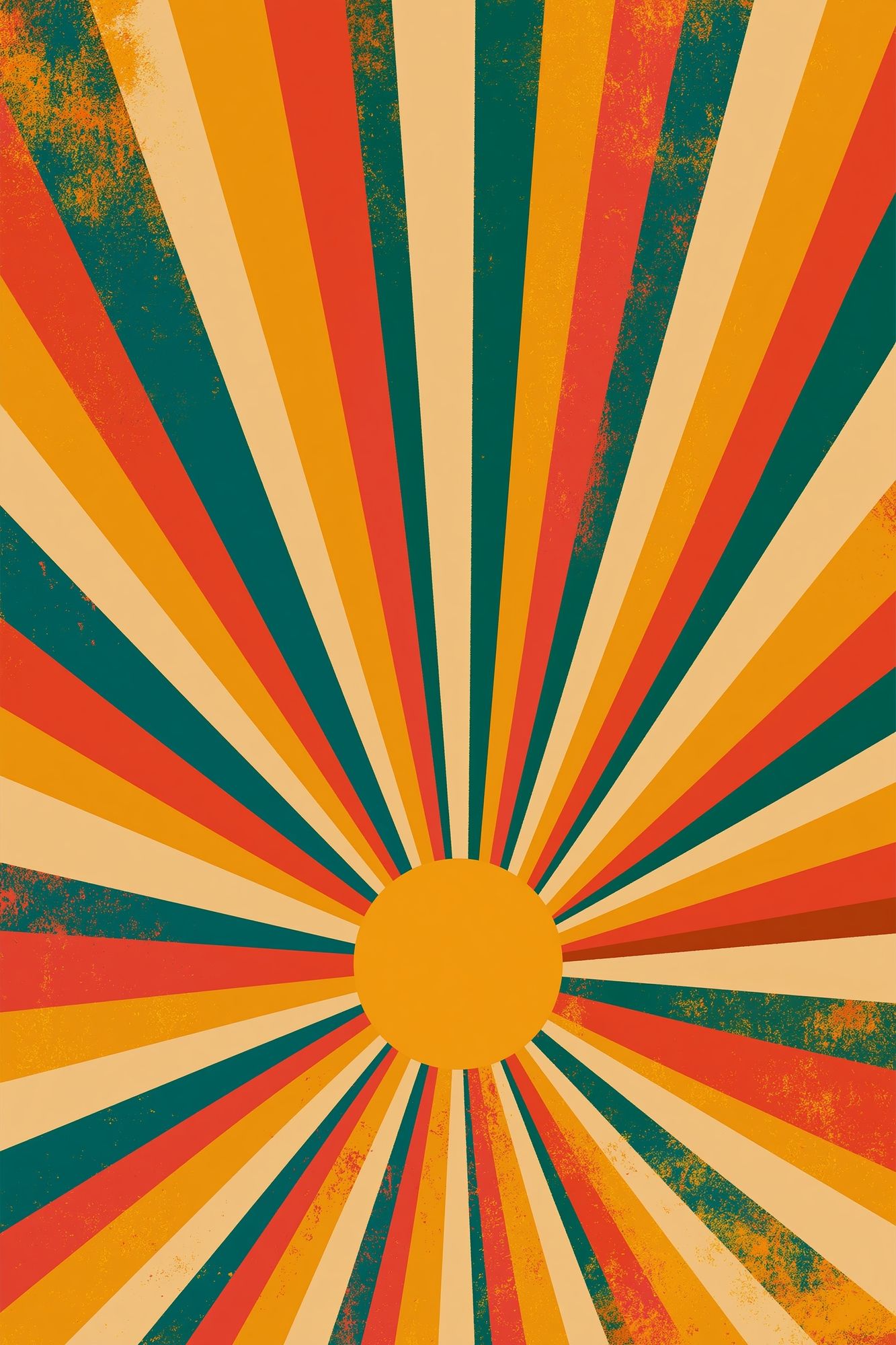 Retro Sunburst Abstract Poster. poster — abstract art